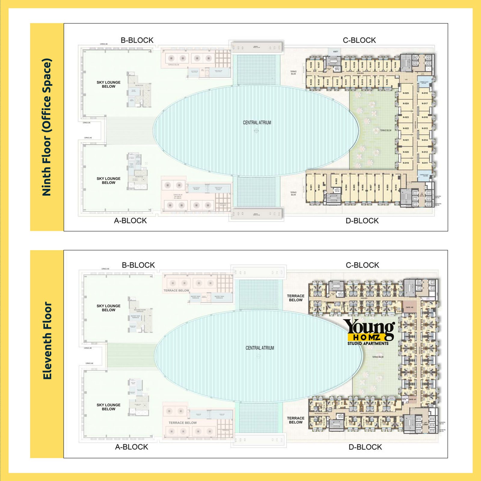 9th & 11th Floor Plan